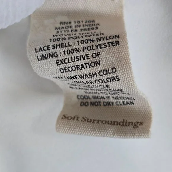 Soft Surroundings Villette Lace Handkerchief Midi White Boho Dress, M, NWOT - Picture 11 of 11